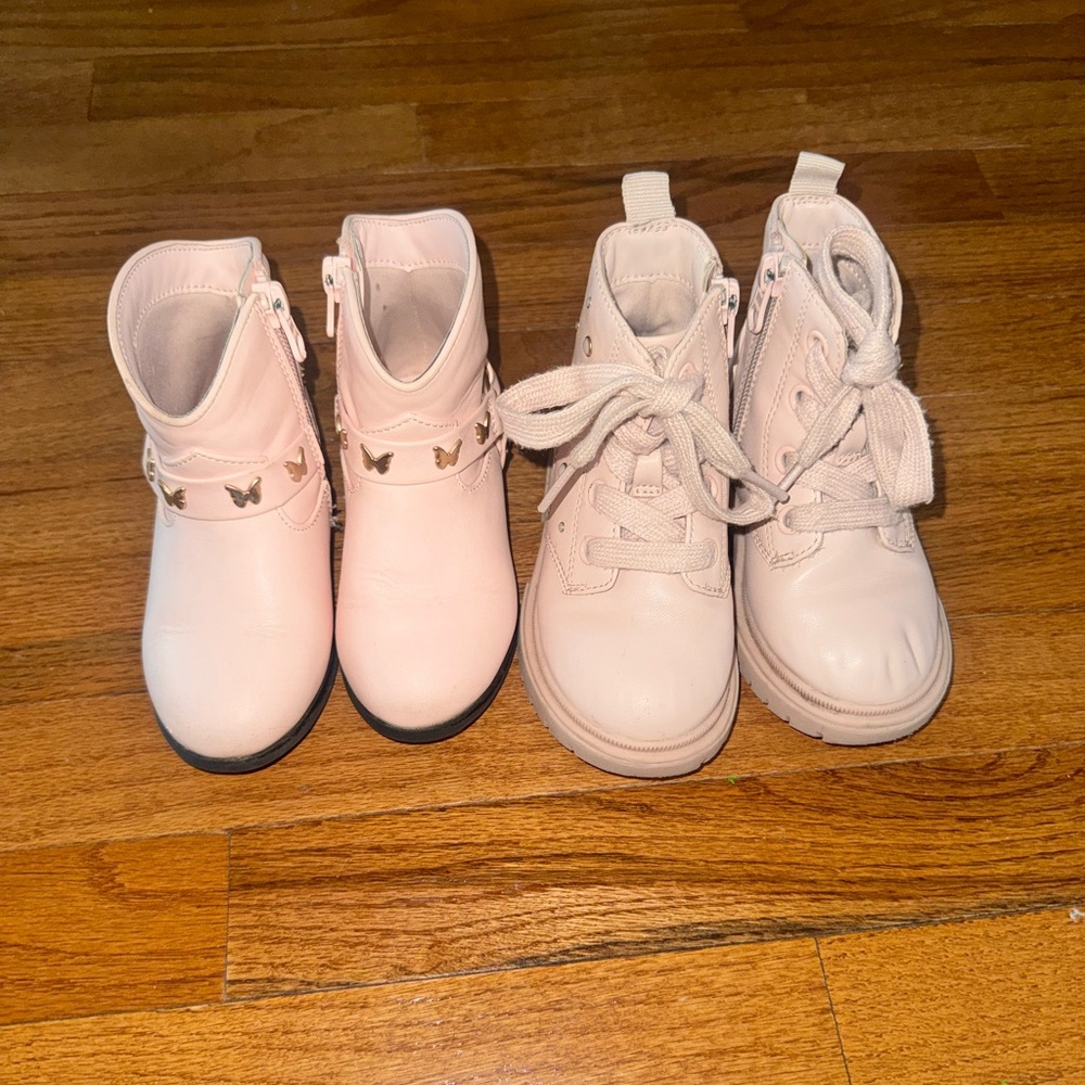 Cat & Jack Pale Pink Girls Ankle Boots Duo